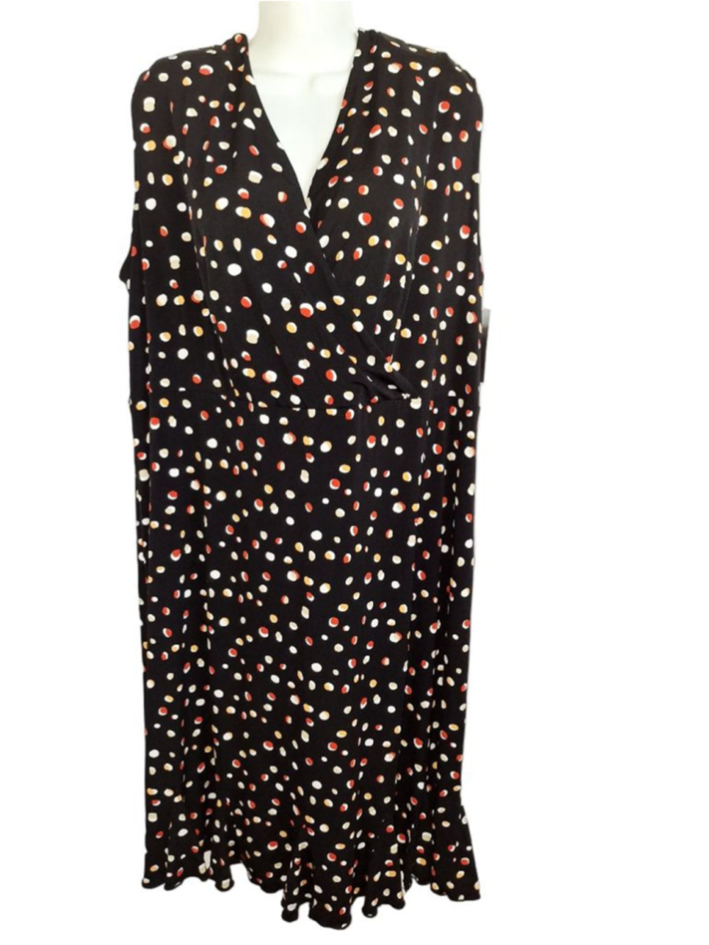 Glamour Black Red Polka Dot Sleeveless Maxi Dress 20W stretchy business casual